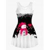Cute Snowman Bird Snowflake Print Christmas Dress Sleeveless High Waist Mini Cami Dress - multicolor 3XL