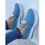 Chaussures de Sport Zippées Lettre Détaillée - Bleu EU 41