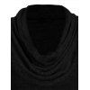Pull Décontracté Drapé Chiné à Col Bénitier à Manches Longues - Noir XXXL