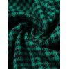 Cable Knit Plaid Print Panel Dress Lace Up Foldover Off the Shoulder A Line Mini Dress - DEEP GREEN 2XL