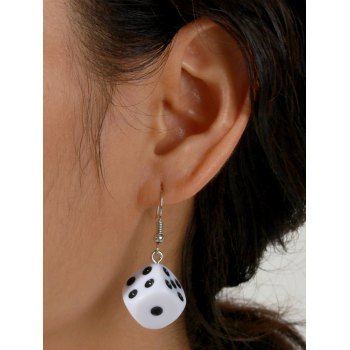 

1Pair Dice Shape Hook Drop Earrings, White