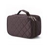 Sac de Rangement Imperméable de Maquillage Géométrique à Zip avec Miroir - Café profond 