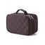 Sac de Rangement Imperméable de Maquillage Géométrique à Zip avec Miroir - Café profond 