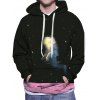 Galaxy Astronaut Print Casual Hoodie Kangaroo Pocket Drawstring Drop Shoulder Hoodie - multicolor 2XL