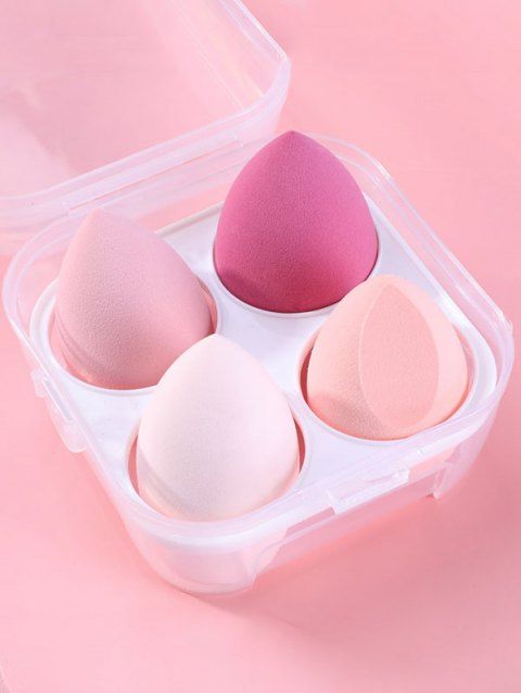 4 Pcs Makeup Beauty Eggs Water Drop Sponge 4 in 1 Box Set Makeup Puff Cosmetics