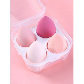 

4 Pcs Makeup Beauty Eggs Water Drop Sponge 4 in 1 Box Set Makeup Puff Cosmetics, Light pink