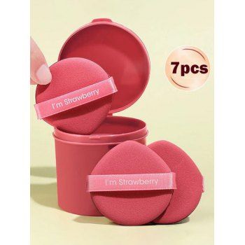 

7 Pcs Makeup Puff Set Cosmetics Foundation Sponge Puff Washable Beauty Makeup Tool, Light pink