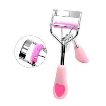 

Eyelash Curler Peach Heart Fan-shaped Wide-angle Side Comb And Clip Beauty Makeup Curling False Eyelashes Auxiliary Tool, Light pink