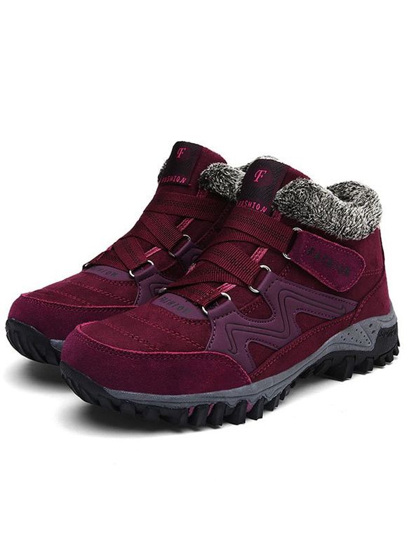Faux Fur Warm Winter Walking Sport Shoes - Rouge EU 40