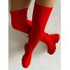 Solid Color Non Slip Zip Up Knit Panel Over The Knee Boots - Rouge EU 37