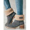Non-slip Teddy Liner Winter Warm Ankle Wedge Lug Sole Boots - Gris EU 41