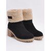 Non-slip Teddy Liner Winter Warm Ankle Wedge Boots - BLACK EU 39