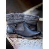 Round Toe Knit Panel Ankle Boots - Noir EU 38