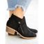 Contrast Side Zipper Chunky Heel Boots - Noir EU 36