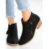 Contrast Side Zipper Chunky Heel Boots - Noir EU 39