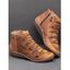 Side Zipper Lace Up Casual PU Ankle Boots - Gris EU 40