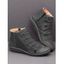 Side Zipper Lace Up Casual PU Ankle Boots - café EU 35