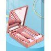 Portable Cosmetics Box With 5 Pcs Brushes Makeup Tool Set - LIGHT PINK 