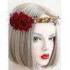 Accessoire Bandeau de Cheveux Motif Roses Feuilles pour Mariage - Rouge 