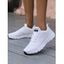 Textured Sports Shoes Plain Color Lace Up Running Shoes - Rose clair EU 37