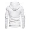 Sweat-shirt à Capuche Texturé Simple avec Poche Kangourou à Manches Longues à Cordon - Blanc XXL