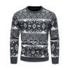 Ethnic Sweater Geometric Pattern Long Sleeve Round Neck Pullover Sweater - BLACK XXL