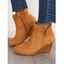 Zipper Boots Thick Heels Slit Casual Boots - café EU 37