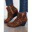 Zipper Boots Thick Heels Slit Casual Boots - café EU 41