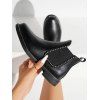 Rivet Faux Leather Boots Retro Thick Heel Slip On Martin Boots - Noir EU 37