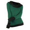 Contrast Colorblock Spliced Long Sleeve Hoodie - DEEP GREEN XL