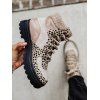 Leopard Print Colorblock Matin Boots Lace Up Casual Boots - multicolor A EU 42