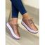 Two Tone Color Thick Platform Lace Up Casual Shoes - Blanc EU 42