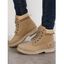 Lace Up Textured Topstitching Matin Boots - Rose clair EU 42