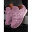 Glitter Lace Up Breathable Sport Shoes - Rouge EU 42