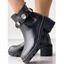 Artificial Crystal Slip On Platform PU Faux Leather Ankle Boots - Noir EU 38