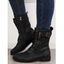 Plain Color Chunky Heel Zipper Lace Up Buckle Boots - Gris EU 42