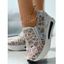 Mesh Sequined Thick Platform Casual Shoes - Argent EU 36