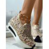 Mesh Sequined Thick Platform Casual Shoes - d'or EU 40