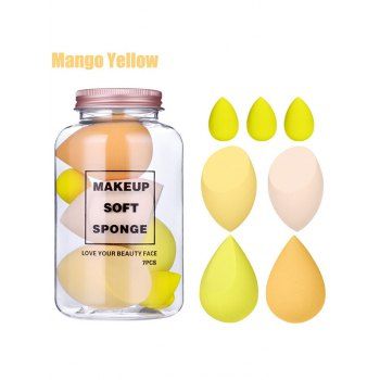 

7 Beauty Eggs Set Makeup Powder Puffs, Yellow