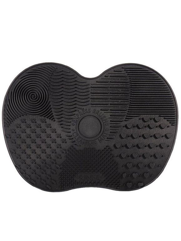 Outils de Lavage Nettoyage de Maquillage en Silicone avec Tampon de Brosses - Noir 