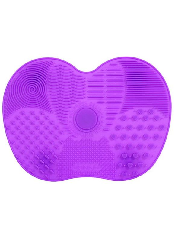 Outils de Lavage Nettoyage de Maquillage en Silicone avec Tampon de Brosses - Pourpre 