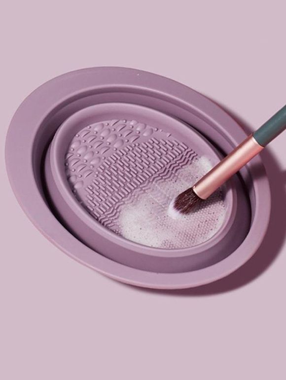 Outil de Nettoyage Electrique pour Pinceaux à Maquillage en Silicone - Pourpre 