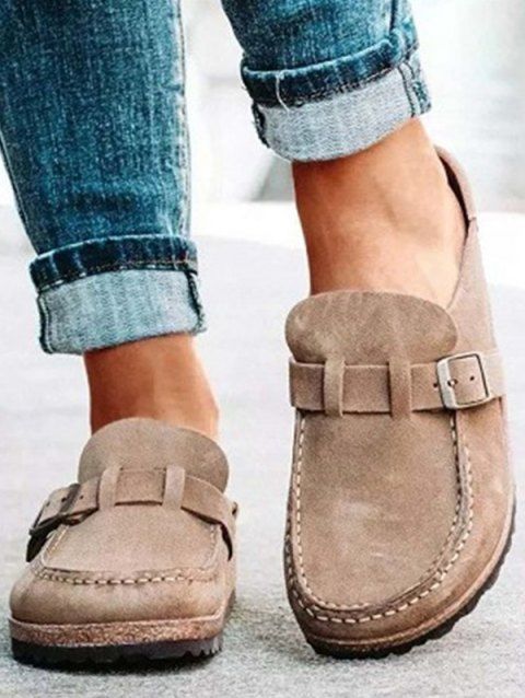 Comfort Flat Sandals Backless Slip On Loafer Shoes Closed Toe Beach Walking Slippers