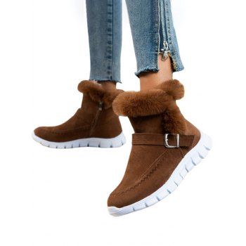 

Faux Fur Zip Up Winter Wam Snow Boots, Coffee