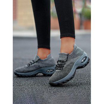 

Lace Up Breathable Casual Sport Sneakers, Gray