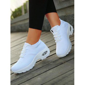 

Lace Up Breathable Casual Sport Sneakers, White