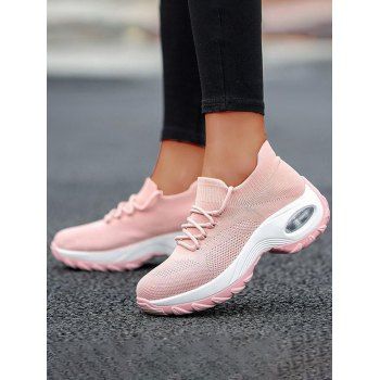 

Lace Up Breathable Casual Sport Sneakers, Light pink
