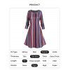 Colored Striped Print Dress Round Neck Long Sleeve A Line Mini Dress - multicolor A XXL