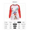 Sweat-shirt à Imprimé Flocon de Neige Animal Mignon en Blocs de Couleurs à Manches Raglan - multicolor A L