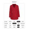 Manteau Simple Boutonné en Fausse Fourrure avec Poche Jointive à Manches Longues - Rouge XL